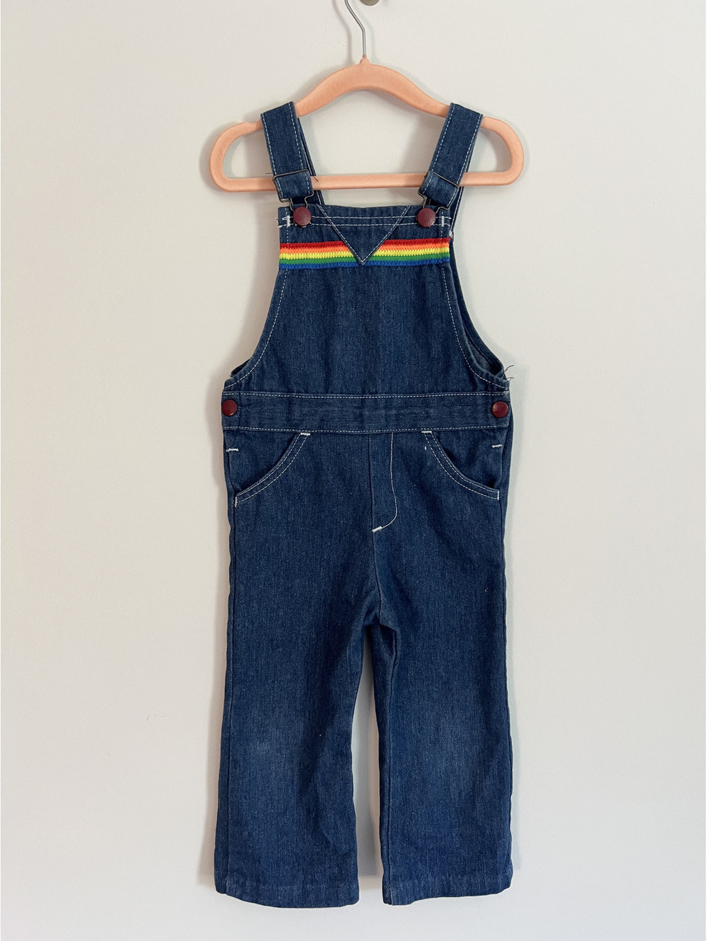 Vintage Billy the Kid Rainbow Stripe Denim Overalls